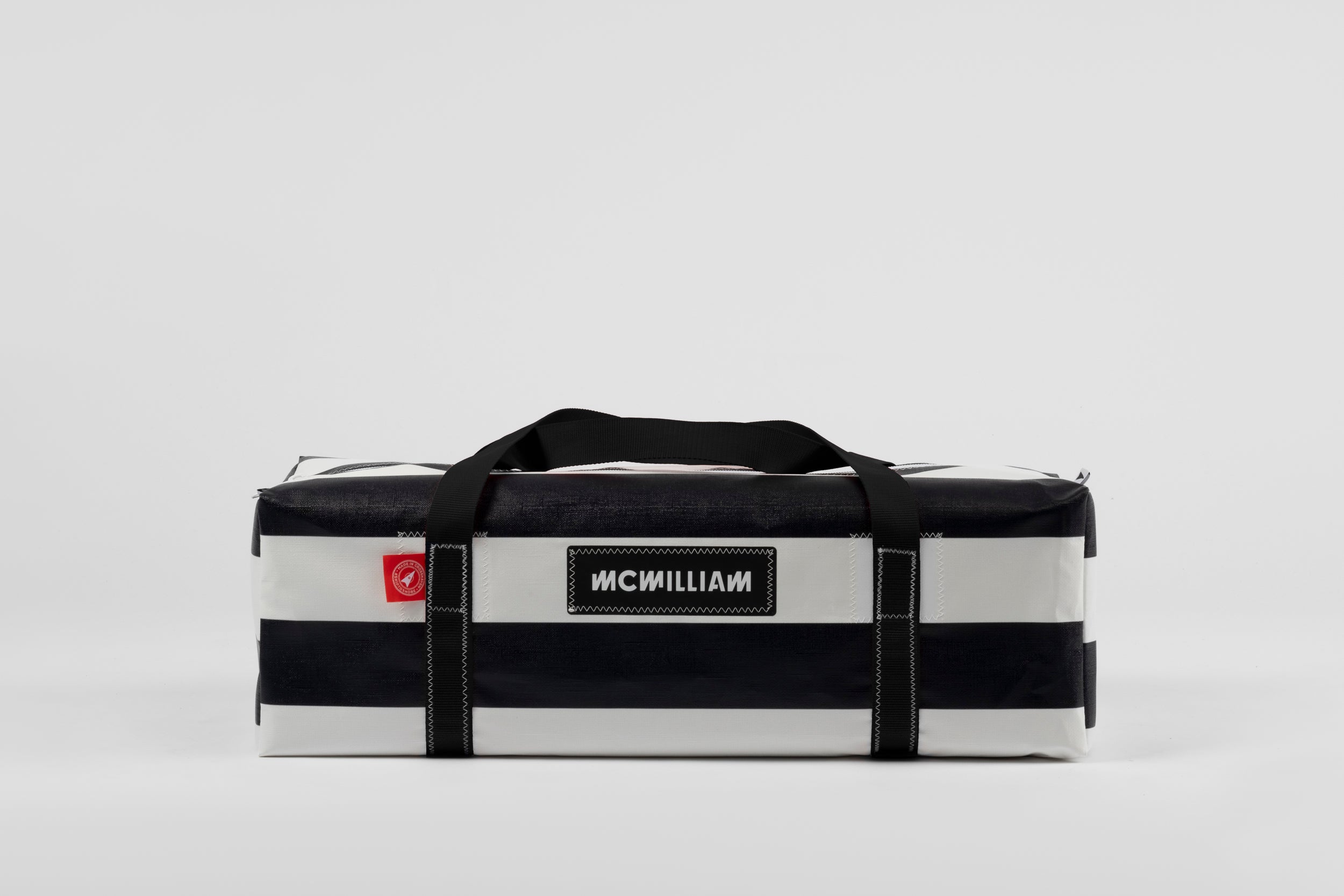 Black Large Holdall (50L) - Classic Stripe