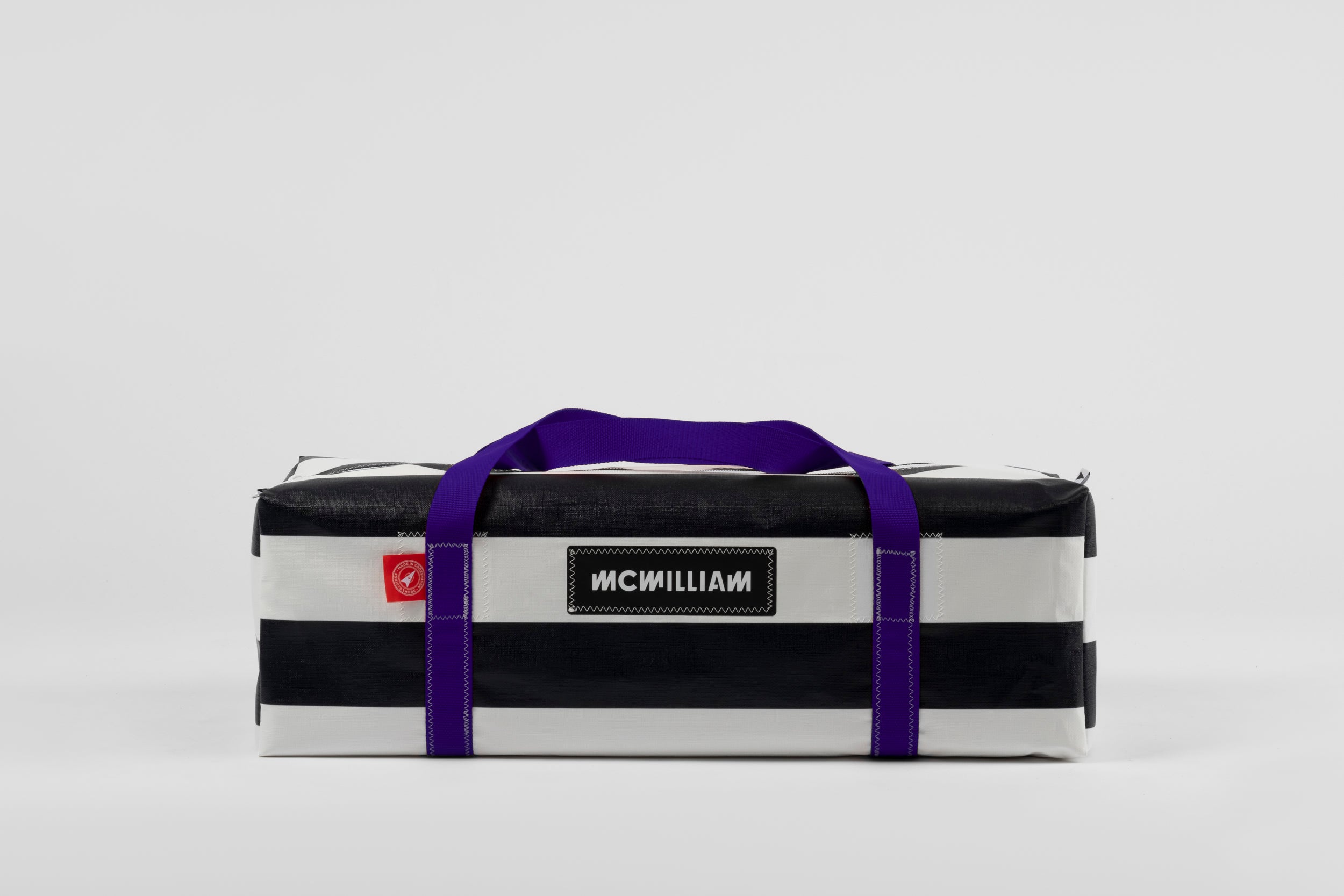 Black Large Holdall (50L) - Classic Stripe