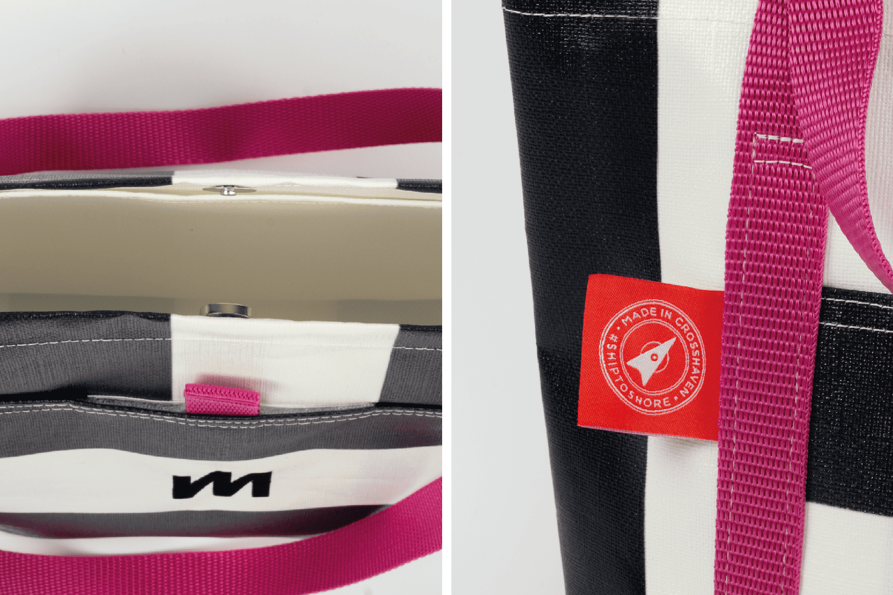 Black Tote - Classic Stripe