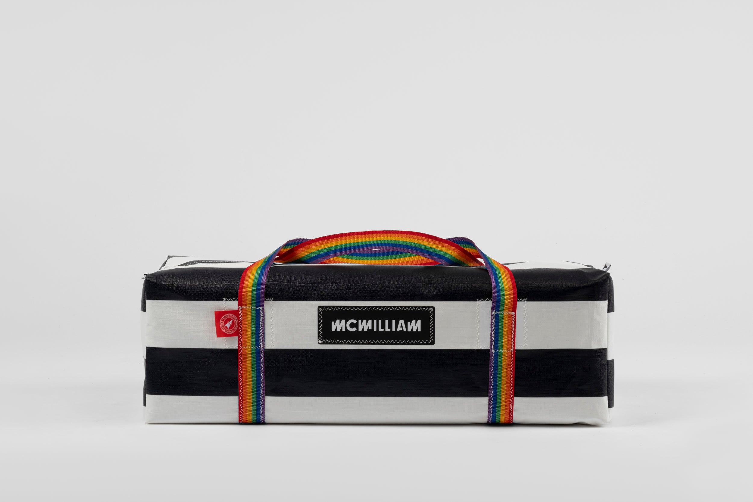 Black Large Holdall (50L) - Classic Stripe